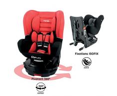 Nania - Siège auto REVO Isofix et pivotant 360° - Groupe 0/1 (0-18Kg) - Luxe (rouge)
