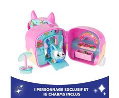 TOMY Ritzy Rollerz - Ma Boutique de Donuts 46830, Boutique Transportable Rose, Petite Voiture Donut Dani à Customiser, 16 Charms brillants à Collectionner, Mini Univers pour Filles de 4 à 8 ans