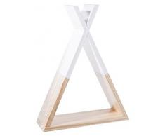 PEGANE Etagère tipi pour Enfant en pin Coloris Naturel et Blanc - Dim : L 30 x l 39 x H 10 cm