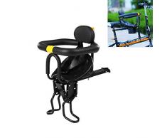 Batop Siège de Vélo Enfant - Sécurité Siege Velo Enfant Avant avec Garde-Corps, Dossier et Pédale, Détachable Siège à Bicyclette pour Vélo, MTB