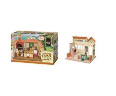 Sylvanian- Brick Oven Bakery Families EPOCH DENFANCE, 5237, Multicolore & La Pizzeria du Village Mini-Univers et Accessoires, 5324, Multicolore