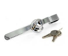 Chrome Armoire porte coulissante en verre Serrure avec 2 clés