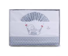 pekitas Parure de lit fines 3 pièces pour berceau 60 X 120 100% coton fait au Portugal Ourson-blanc