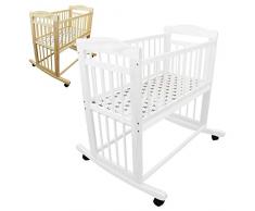 Monsieur Bébé ® Berceau 40 x 80 cm - Mode bascule ou roulette - Deux coloris - Norme NF EN1130-1 et 2