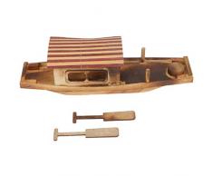 Exceart Mini bateau chinois en bois petit bateau de pêche miniature pour bateau de pêche