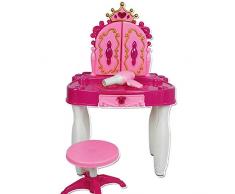 EVERAIE Set De Coiffeuse Enfants Pretend Play Kids Vanity Table Et Chaise avec Accessoires De Maquillage & Beauté Ensemble De Jeux De Beauté (Couleur : Rose, Taille : 72 * 44 * 8cm)