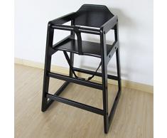 Chaise haute bébé en bois noir empilable pour domestique et commercial Restaurants