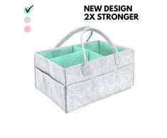 Panier de Rangement pour Bébé - Organiseur Chambre Bébé | Rangement pour Nurserie, Range Couches Bébé, Liste de Naissance, Table à Langer, Panier Cadeau pour Fille et Garçon (Turquoise)