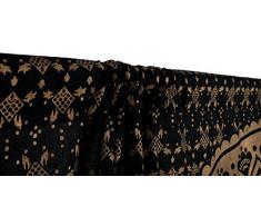 Rideaux indien ethnique Noir Doré ombré Mandala Décor, Mandala Tapisserie de méditation Motif psychédélique rond, fenêtres traitements, le salon enfants pour chambre de fille Ensemble de 2 panneaux, 208,3 x 208,3 cm