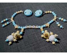 Chaîne de poussette avec nom pour fille et garçon - Cadeau de naissance - Différents modèles