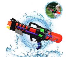 Pistolet à Eau Grand, Jouet Pistolet à Eau,Pistolet à Eau Pompe,Pistolet à Eau Longue portée,Pistolet à Eau pour Enfants et Adultes,Pistolet à Eau pour Piscine Plage Jouer en Plein air (Noir Rouge)