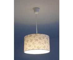 Lustre suspension plafonnier abat-jour motif oursons et lapins Luminaire diamètre personnalisé cylindre rond idée cadeau anniversaire décoration chambre bébé enfant naissance baptême