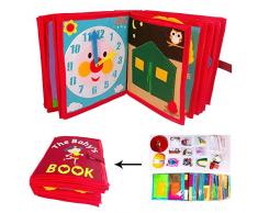 Livre en Tissu pour Enfant Livres en Tissu Doux Livre éducatif Lavable Non Toxique Jouets Non Tissés Livre 3D Manuel Jouet Cognitif déducation Précoce par Samber pour Les Bambins