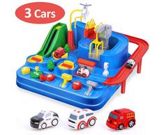 CubicFun Car Adventure, Cars Jouets Enfant pour 3 4 5 6 7 8 Ans Garçons Filles, Véhicules Dingénierie Jeux de Piste de Voiture, Railcar Jouets pour Enfants à partir 3 Ans et Plus