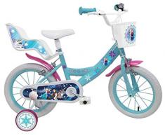 Disney La Reine des Neiges Vélo Mixte Enfant, Blanc/Bleu, 16