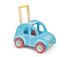 Vilac - Chariot de Marche deudeuch Bleu en Bois - véhicule à Pousser - dès 1 an