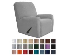Greatime Extensible Causeuse Sofa Furniture Protecteur canapé Shield Couch Doux avec élastiques Fond antidérapants Enfants en Mousse Polyester Spandex Checks Jacquard Tissu Petits Fauteuil Gris Clair
