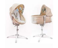 LOUNA 5 en 1 : BERCEAU, BALANCELLE ELECTRIQUE, CHAISE, TRANSAT, LIT (beige)