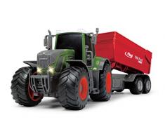Dickie Toys Fendt 939 Vario Tracteur de Jouet avec Pendentif Papillon en Forme de Ferme, Jouets, Levage et soulèvement du remorque TMK, hayon ouvrant la lumière et Le Son, avec Piles 41 cm