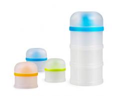 LEADSTAR Boîte Doseuse Lait, Sans BPA Bébé Boîte alimentaire Empilable, Portable Distributeur de Poudre de lait de Formule Fruit Casse-croûte pour les soins infirmiers de nuit et les voyages/ 3 Boîtes