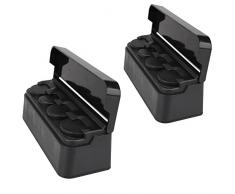 Soleebee Noir Boîte de Rangement de Porte-Monnaie de Voiture Portable boîte à Monnaie Coin Organizer avec Couvercle (Lot de 2)