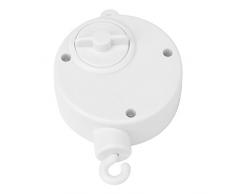 Boîte à Musique à Ressort Wind-up pour Mobile de Lit Bébé, Boîte à musique automatique, Plastique, blanc, Melody Jouets accrochants nouveau-nés de mélodie pour rail de poussette lit de berceau Cadea