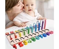 Naispanda Abaque Calcul Enfant,Abaque en Bois Boulier Jouet en Bois dapprentissage Jouet de Développement Éducation Arithmétique pour Bébé Enfant
