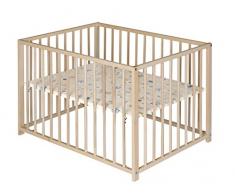 Ideen - Parc bébé - Parc bébé Uno 75 x 100 cm Hêtre massif