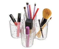 mDesign Verre Plastique Pratique pour Accessoires de Maquillage – Organisateur Maquillage pour Plus de visibilité – gobelet Plastique pour Coiffeuse et Bord dévier – Transparent