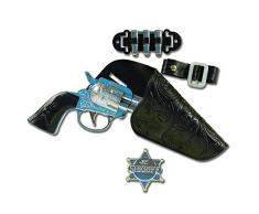 Bristol Novelty Novelty-BA348 BA348 Kit Pistolet de Shériff/Cowboy, Enfants Unisexes, Silver, taille unique
