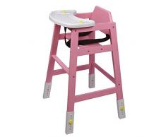 ZHAOYONGLI Chaise Haute Bébé Chaise Haute Évolutive Ceinture De Sécurité Réglable Multifonctionnelle En Bois Massif Créatif Forte Durable Longue durée de vie (Couleur : Pink, taille : Large)