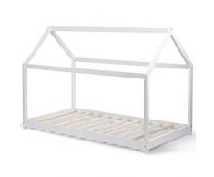 IDMarket - Lit cabane 90x190 cm Blanc