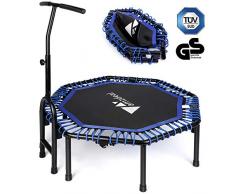 amzdeal Fitness Trampoline Pliable Amélioré 48 avec Poignée Réglable(117-133cm),Trampoline de Fitness pour Enfants et Adultes Jardin/Intérieur/Extérieur pour Excercice Physique et Cardio