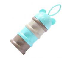 MagiDeal Doseur de Lait en Poudre Stockage de Nourriture de Bébés Ours Empilable Formule - Bleu, 24x7.7x7.7cm