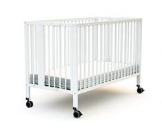 AT4 - Lit Bébé Pliant EXPERT Blanc à roulettes