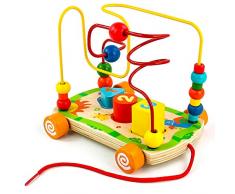 Nuheby Jouet Bois Jeu Labyrinthe Circuit De Motricité Jouets Bebe Boulier Enfant Bois Jeux Deveil Bebe 18 Mois 2 3 Ans Fille Garcon