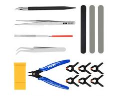 CHIFOOM 17 PCS Outil des maquette modélisme,kit de démarrage pour Gundam bandai hobby,Builders Tools fondamentaux kit dartisanat Pour DIY construction Réparation Fixation Modele