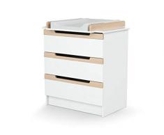 AT4 - Commode à Langer CARROUSEL Blanc et Hêtre