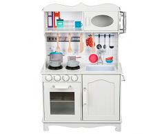 Kinderplay Grande Cuisine en Bois pour Enfants - et Son Ensemble de Jouets, Accessoires, Cuisine Enfant Bois Vintage GS0052