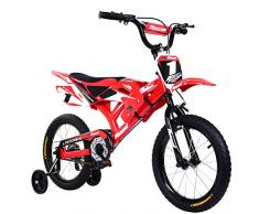 Yulie Enfants Vélo Moto Vélo de Montagne 16 Pouces avec Freins V-Brake pour Enfant 2-8 Ans (16 Rouge, Rouge 2)