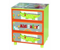 Commode enfant Motif Safari, L 43.5 x P 34 x H 50.5 cm -PEGANE-