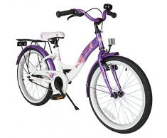 Bikestar Vélo Enfant pour Garcons et Filles de 6 Ans ★ Bicyclette Enfant 20 Pouces Classique avec Freins ★ Violet & Blanc