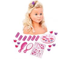 Bayer Design- Tête à Coiffer et Maquiller Super Model avec Accessoires, Cheveux blonds, 90005AB, Multicolore