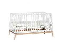 Leander Luna Lit bébé 140 x 70 cm – Blanc/chêne sans mat