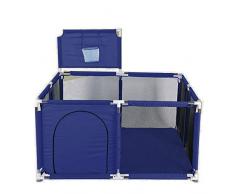 Clôture de jeu pour Enfant Parc Bébé Portable Aire De Jeu Intérieure Maison Anti-Chute Rampant avec Maille Respirable Panier de basket Bleu Rouge