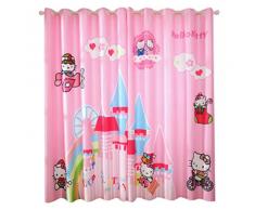 llkjd Rideau disolation Thermique Chambre Anime Dessin animé Rose Rideau pour Enfants Hellokitty Hello Kitty @ W66 * L90