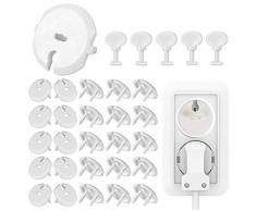 30 PCS Caches Prises, Bébé Cache Prise de Couvercle de la Prise Courant de Cache Prise Bébé de Courant Cache Prise Électrique pour Enfant Sécurité 25 caches + 5 clés JAANY