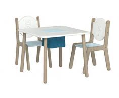 Labebe Meubles Bois, Table Enfants ou Bureau Fille - Oiseau blanc pour 1-5 ans Bébé, Filles et Garçons, Meuble Enfant/Table Bébé/Petit Bureau Enfant Fille/Jouet Table et Chaise Enfant/Mobilier Enfant/Bureau Chambre Fille/Table Rangement Enfant