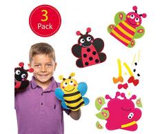 Baker Ross Kits de marionnette à Main à Coudre Insectes (Paquet de 3) -Loisirs créatifs pour Enfants, AT618