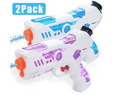 Zaloife Pistolet à Eau à Longue Portée pour Enfants, Water Gun pour Enfant Adulte, Suqirt Gun Haute Capacité pour Jouets de leau de Piscine de Plage